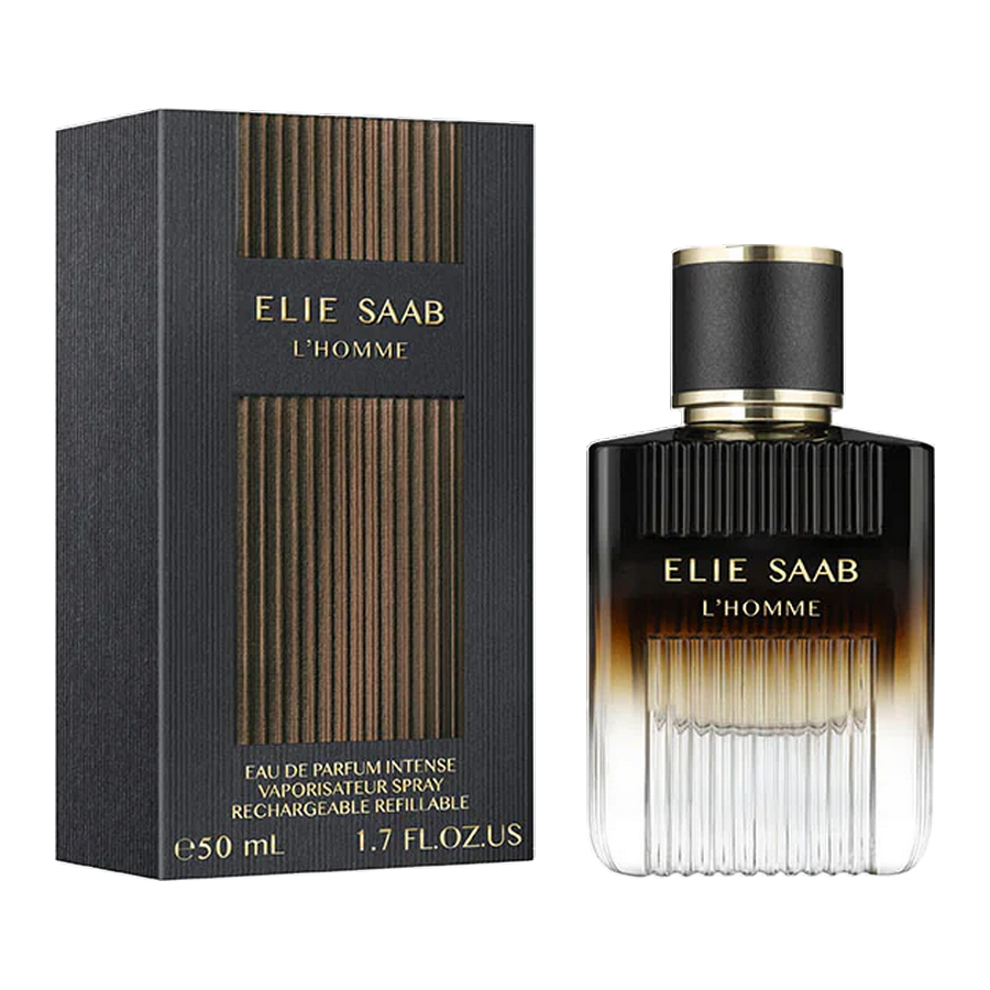 Elie Saab L'Homme Eau de Parfum Intenso 50ml dettaglio flacone e scatola