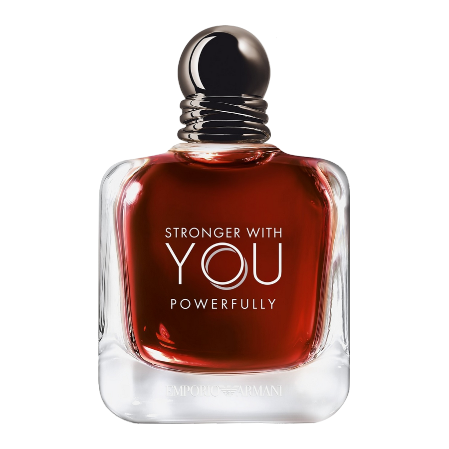Emporio Armani Stronger With You Powerfully Eau de Parfum 100ml bottiglia rossa vista frontale