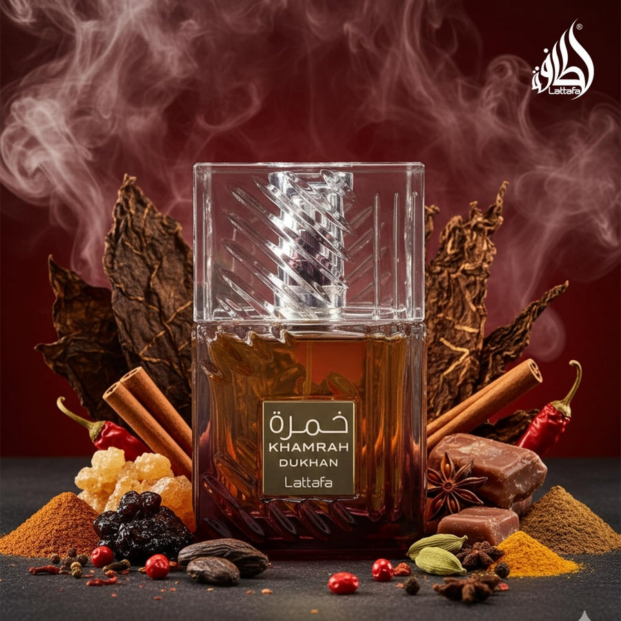 Lattafa Khamrah Dukhan Eau de Parfum immagine promozionale