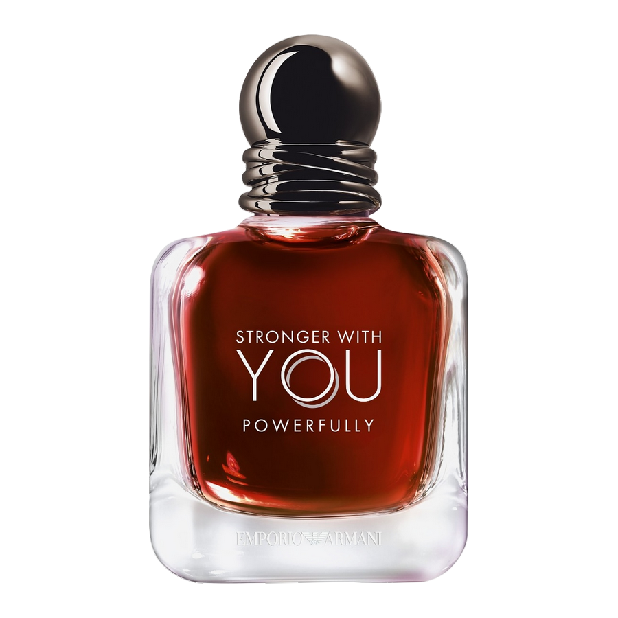Emporio Armani Stronger With You Powerfully Eau de Parfum 50ml bottiglia rossa vista frontale