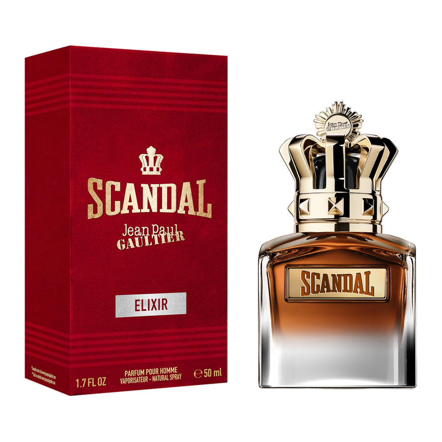 Jean Paul Gaultier Scandal Pour Homme Elixir Parfum 50ml dettaglio flacone e scatola