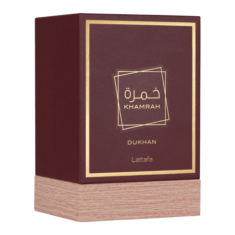 Lattafa Khamrah Dukhan Eau de Parfum 100ml confezione vista frontale