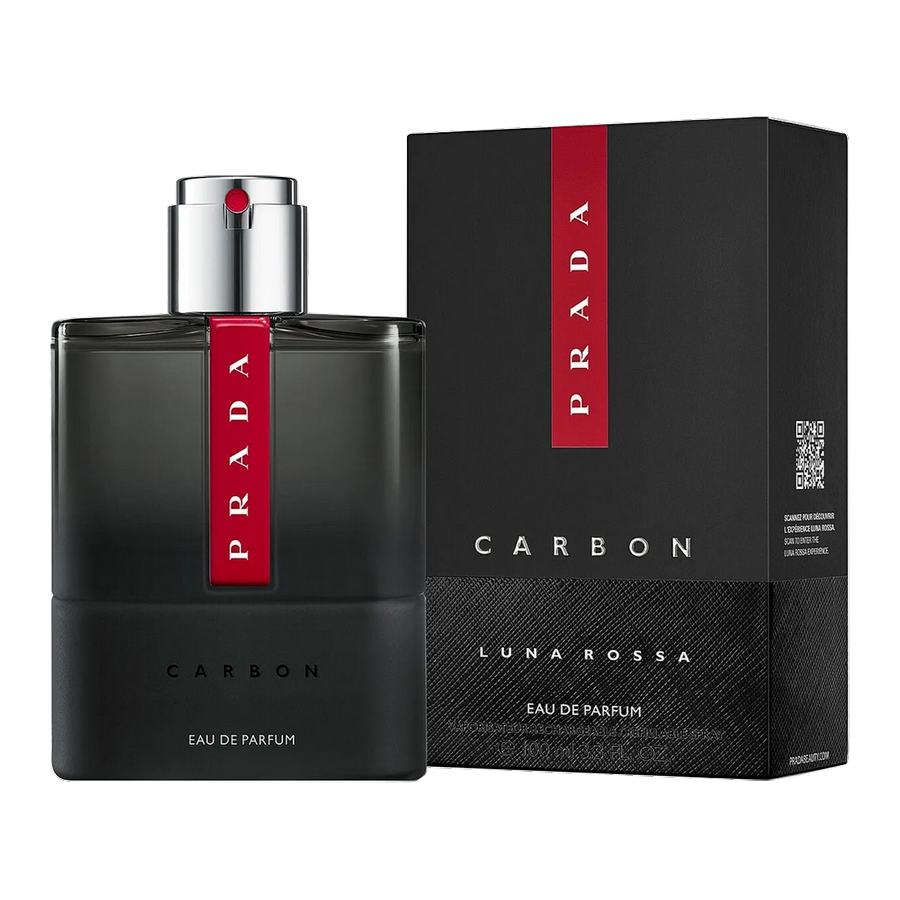 Prada Luna Rossa Carbon Eau de Parfum 100ml dettaglio flacone e scatola